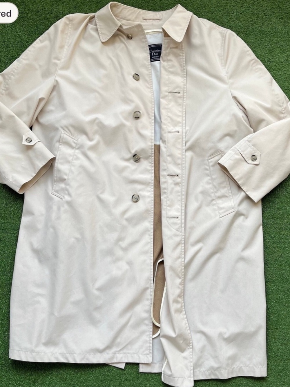 VINTAGE CHRISTIAN DIOR men’s khaki trench coat